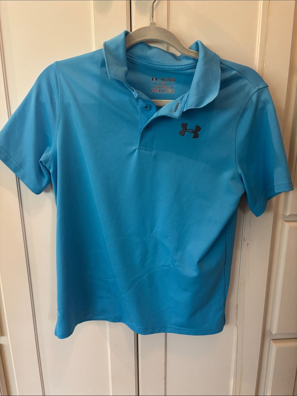 Under Armour Boys Bright Turquoise Blue Polo with Logo